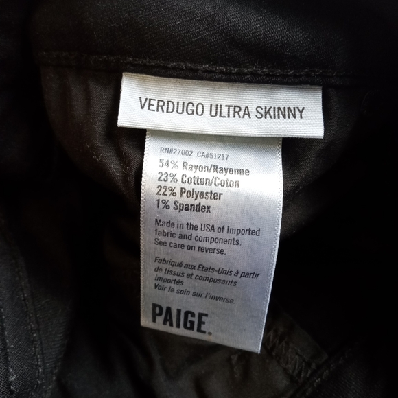 Paige Black Verdugo Ultra Skinny Leg Jeans 28 - Picture 6 of 9